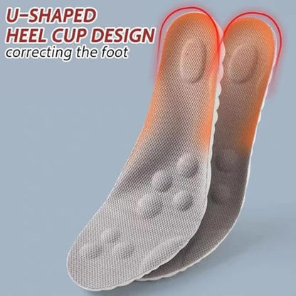 4D Cloud Technology Einlegesohle - Superweiche Komforteinlagen, Fußschutz mit Wolkengefühl, U-förmige Memory-Schaum-Einlegesohlen, 4D Sport Memory Foam Einlegesohlen (Grün, Herren 10.5-11.5/Damen 12-13)