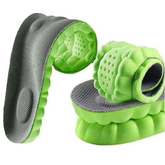 4D Cloud Technology Einlegesohle - Superweiche Komforteinlagen, Fußschutz mit Wolkengefühl, U-förmige Memory-Schaum-Einlegesohlen, 4D Sport Memory Foam Einlegesohlen (Grün, Herren 10.5-11.5/Damen 12-13)
