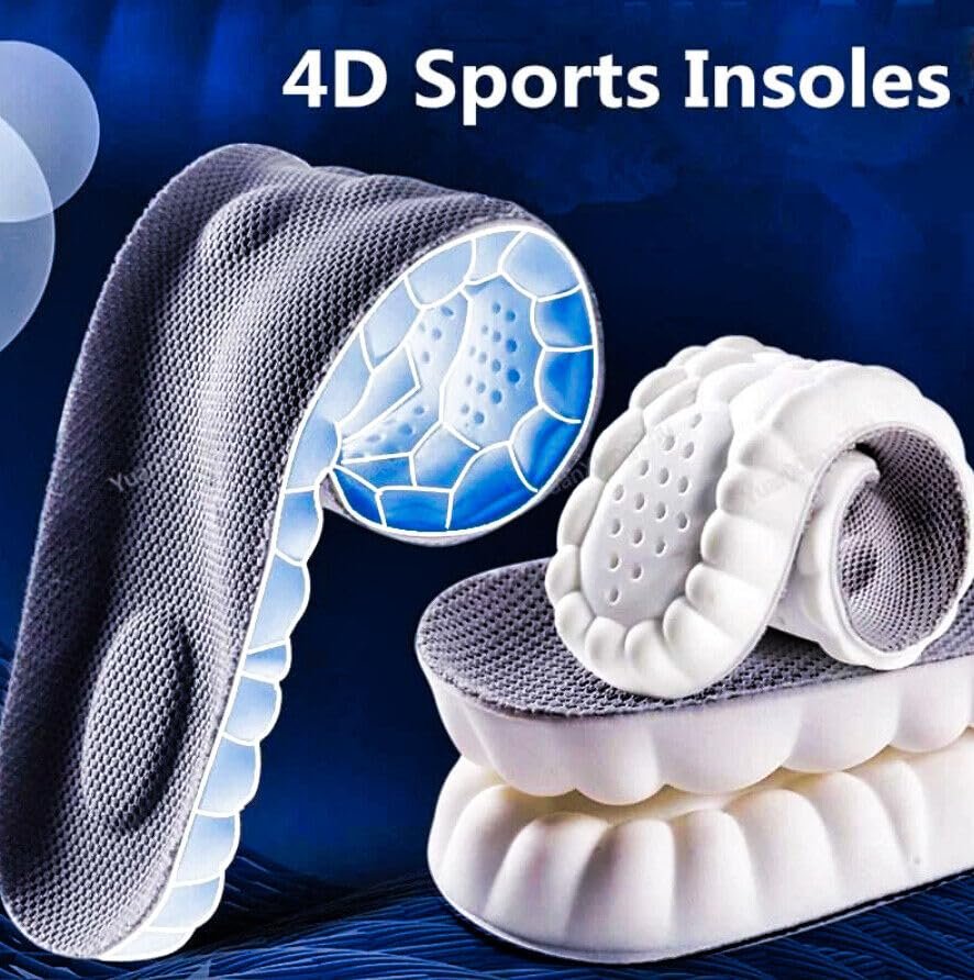4D Cloud Technology Einlegesohle - Superweiche Komforteinlagen, Fußschutz mit Wolkengefühl, U-förmige Memory-Schaum-Einlegesohlen, 4D Sport Memory Foam Einlegesohlen (Grün, Herren 10.5-11.5/Damen 12-13)