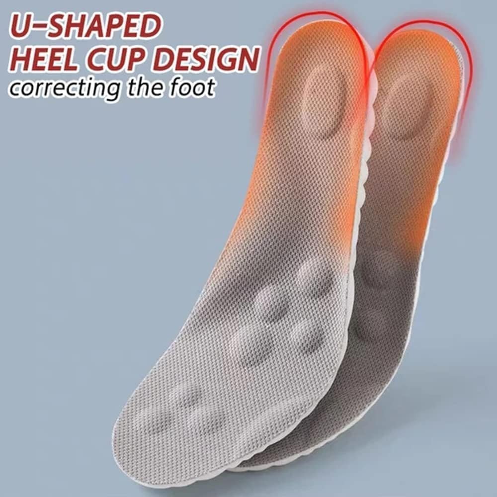 4D Cloud Technology Einlegesohle - Superweiche Komforteinlagen, Fußschutz mit Wolkengefühl, U-förmige Memory-Schaum-Einlegesohlen, 4D Sport Memory Foam Einlegesohlen (Grün, Herren 10.5-11.5/Damen 12-13)