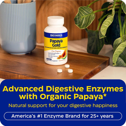 Enzymedica Papaya Gold Verdauungsenzyme, 60 Kautabletten