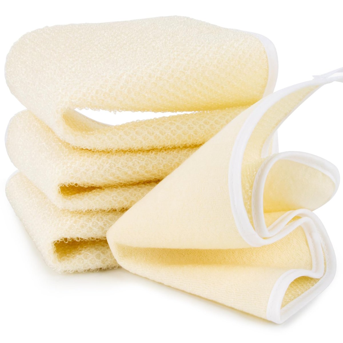 MAQIHAN Peelingtuch – 4er-Pack Peeling-Waschlappen für Körper und Gesicht, 8 × 10 Zoll, strapazierfähiges Gewebe, Bade-Peeling-Tücher, Gesichtsreinigungstücher, Waschlappen für Damen und Herren