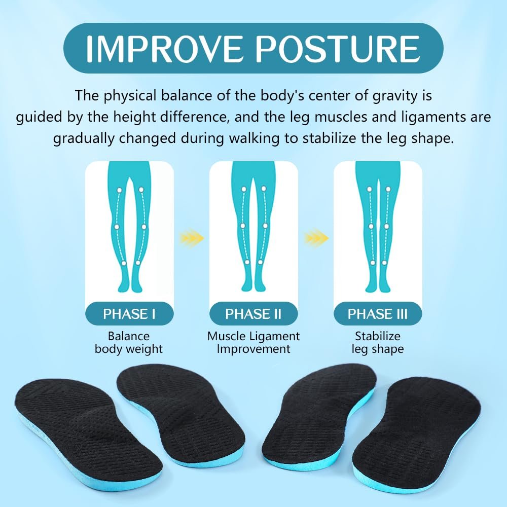 XINIFOOT Supinationskorrektur-Einlegesohlen für Männer & Frauen, Plantarfasziitis-Orthopädie-Einlagen zur Korrektur von Plattfüßen, O/X-Beinen, O-Beinen, Fersenschmerzen (Farbe: Supination Insoles)