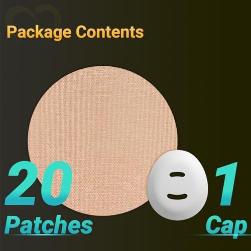 Amolyfe Dexcom G7 Overpatches, 20 Stück + 1 wiederverwendbare Schutzhülle, wasserdicht, atmungsaktiv, hautfreundlich, tan