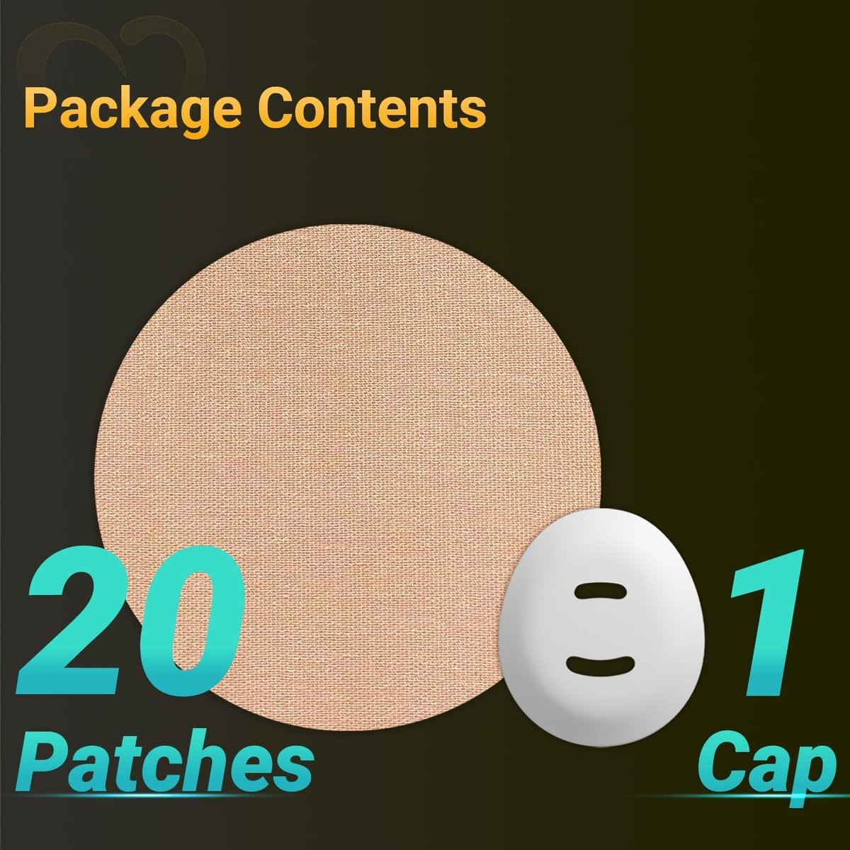 Amolyfe Dexcom G7 Overpatches, 20 Stück + 1 wiederverwendbare Schutzhülle, wasserdicht, atmungsaktiv, hautfreundlich, tan