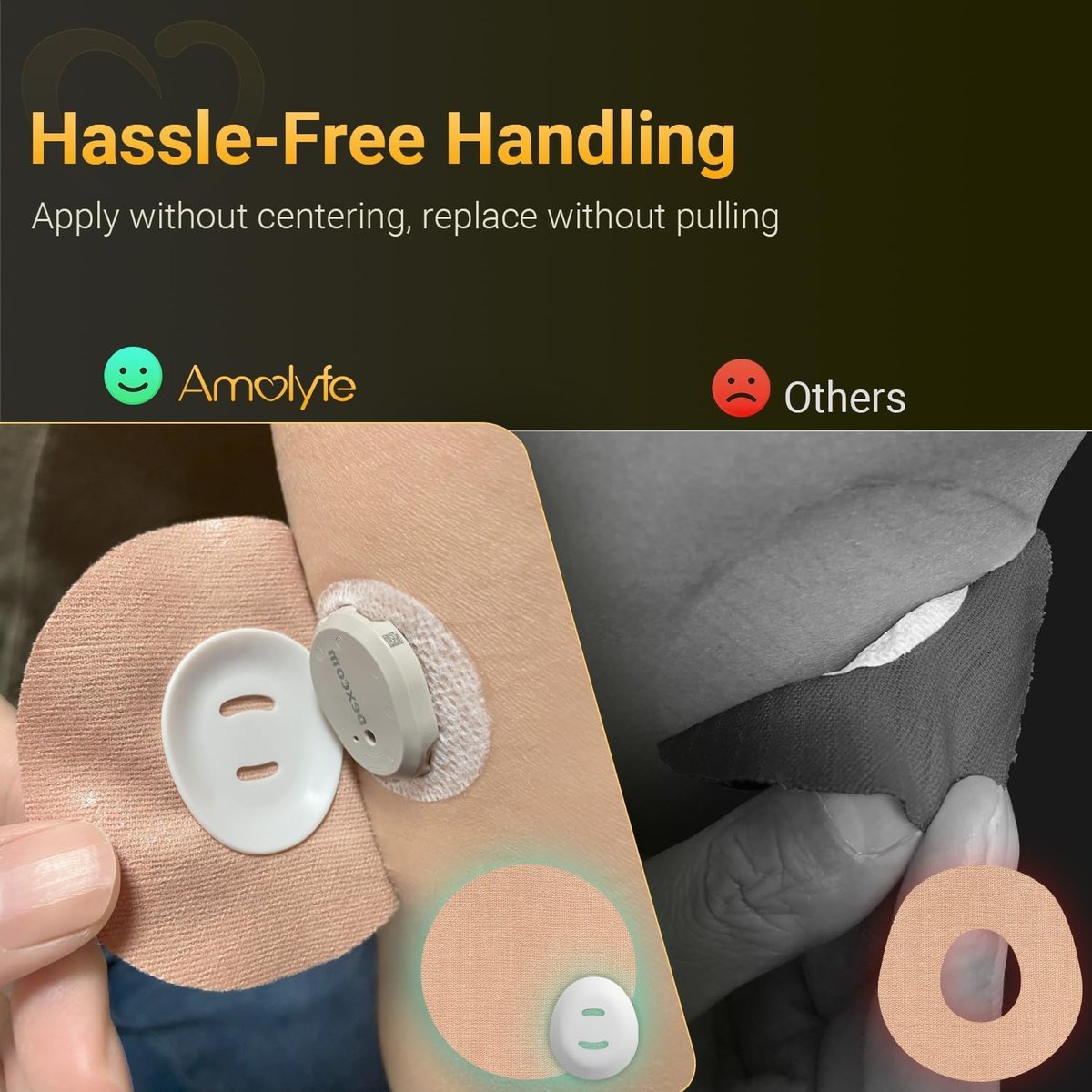 Amolyfe Dexcom G7 Overpatches, 20 Stück + 1 wiederverwendbare Schutzhülle, wasserdicht, atmungsaktiv, hautfreundlich, tan