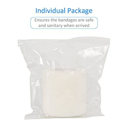24er Pack Selbsthaftende Kohäsive Wickelverbände, Nicht gewebte elastische Binde, Sport-Tape, Erste-Hilfe-Bandage für Handgelenk, Knöchel, Haustier, 2 Zoll (Weiß)