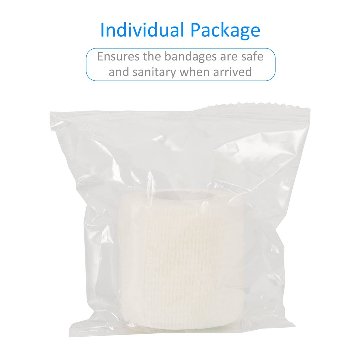 24er Pack Selbsthaftende Kohäsive Wickelverbände, Nicht gewebte elastische Binde, Sport-Tape, Erste-Hilfe-Bandage für Handgelenk, Knöchel, Haustier, 2 Zoll (Weiß)