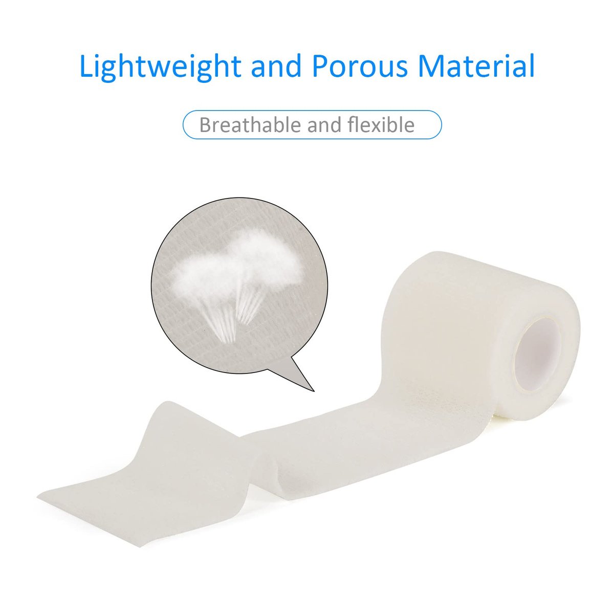 24er Pack Selbsthaftende Kohäsive Wickelverbände, Nicht gewebte elastische Binde, Sport-Tape, Erste-Hilfe-Bandage für Handgelenk, Knöchel, Haustier, 2 Zoll (Weiß)