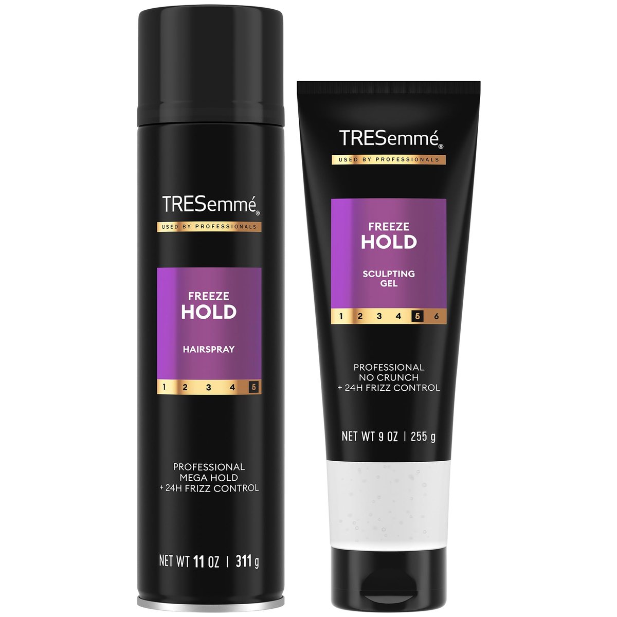 TRESemmé Freeze Hold Haarspray + Styling Gel, Alkoholfrei – Anti-Humidity, 24H Frizz Control