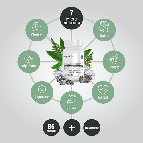 Organixx Magnesium Kapseln – Natürliches Magnesium für Schlafunterstützung & Muskelregeneration mit Vitamin B6 & Mangan – Hochabsorbierend, Vegan, Non-GMO (30 Kapseln)