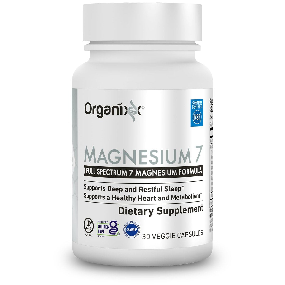 Organixx Magnesium Kapseln – Natürliches Magnesium für Schlafunterstützung & Muskelregeneration mit Vitamin B6 & Mangan – Hochabsorbierend, Vegan, Non-GMO (30 Kapseln)