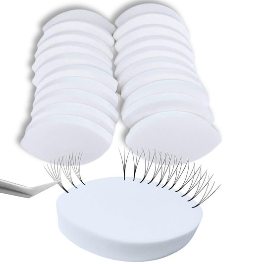 20 Stück Wimpernschwämme zum Üben, augenförmige Übungsschwämme, Wimpernkarten-Schwamm, Eyelash-Verlängerungs-Anfänger-Ausrüstung, Kosmetik-Make-up-Schwamm, Einweg-Wimpernwerkzeuge (LEES A.M.)