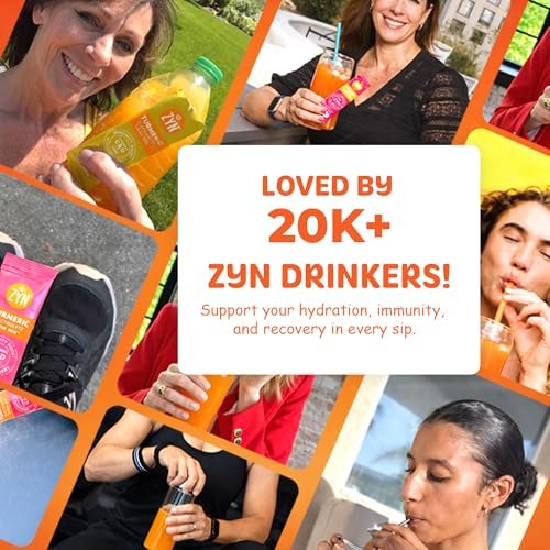 ZYN Electrolyte Drink Mix Hydration Packets – 16er-Pack Variety mit Kurkuma, Vitamin C, D, Zink & Elektrolyten für dein Wohlbefinden