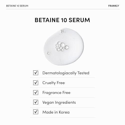 FRANKLY Betaine 10 Serum – Beruhigt, pflegt und stellt die Schönheit und Elastizität der Haut wieder her | 10 % Betain & 2 % Niacinamid | Vegan & EWG Grün | 30 ml