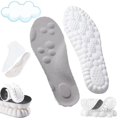 4D Einlegesohlen - 4D Cloud Technologie Einlegesohle - Superweiche, ultrakomfortable Einlegesohlen, 4D Sportschuheinlagen, Akupressur-Massageeinlage für Fuß- und Gelenkunterstützung (10-11, Grau)