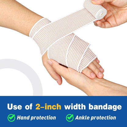 AZEN Premium 8er-Pack elastische Bandagen (2x2", 2x3", 2x4", 2x6") – Kompressionswickel für Beine, Knöchel, Knie, Bauch, Körper, latexfrei, Lymphödem-Wickel