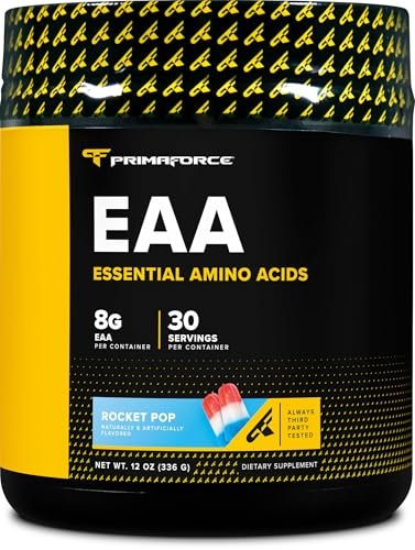Primaforce EAA Pulver (30 Portionen, Rocket Pop Geschmack) – Essentielle Aminosäuren für Pre/Intra-Workout und Erholung – Nicht-GVO und Glutenfrei
