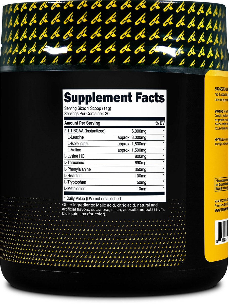 Primaforce EAA Pulver (30 Portionen, Rocket Pop Geschmack) – Essentielle Aminosäuren für Pre/Intra-Workout und Erholung – Nicht-GVO und Glutenfrei