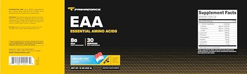 Primaforce EAA Pulver (30 Portionen, Rocket Pop Geschmack) – Essentielle Aminosäuren für Pre/Intra-Workout und Erholung – Nicht-GVO und Glutenfrei