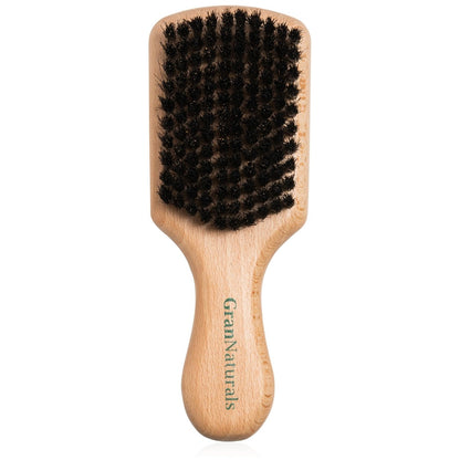 GranNaturals Weiche Wildschweinborsten-Haarbürste für glattes Haar, Fades, Bärte, 360 Waves – Stylingbürste für Frauen & Männer