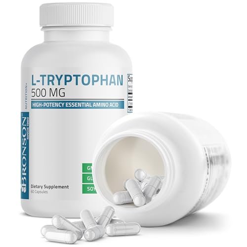 Bronson L-Tryptophan 500 mg – Hochdosierte essentielle Aminosäure für Entspannung & positive Stimmung, 60 Kapseln
