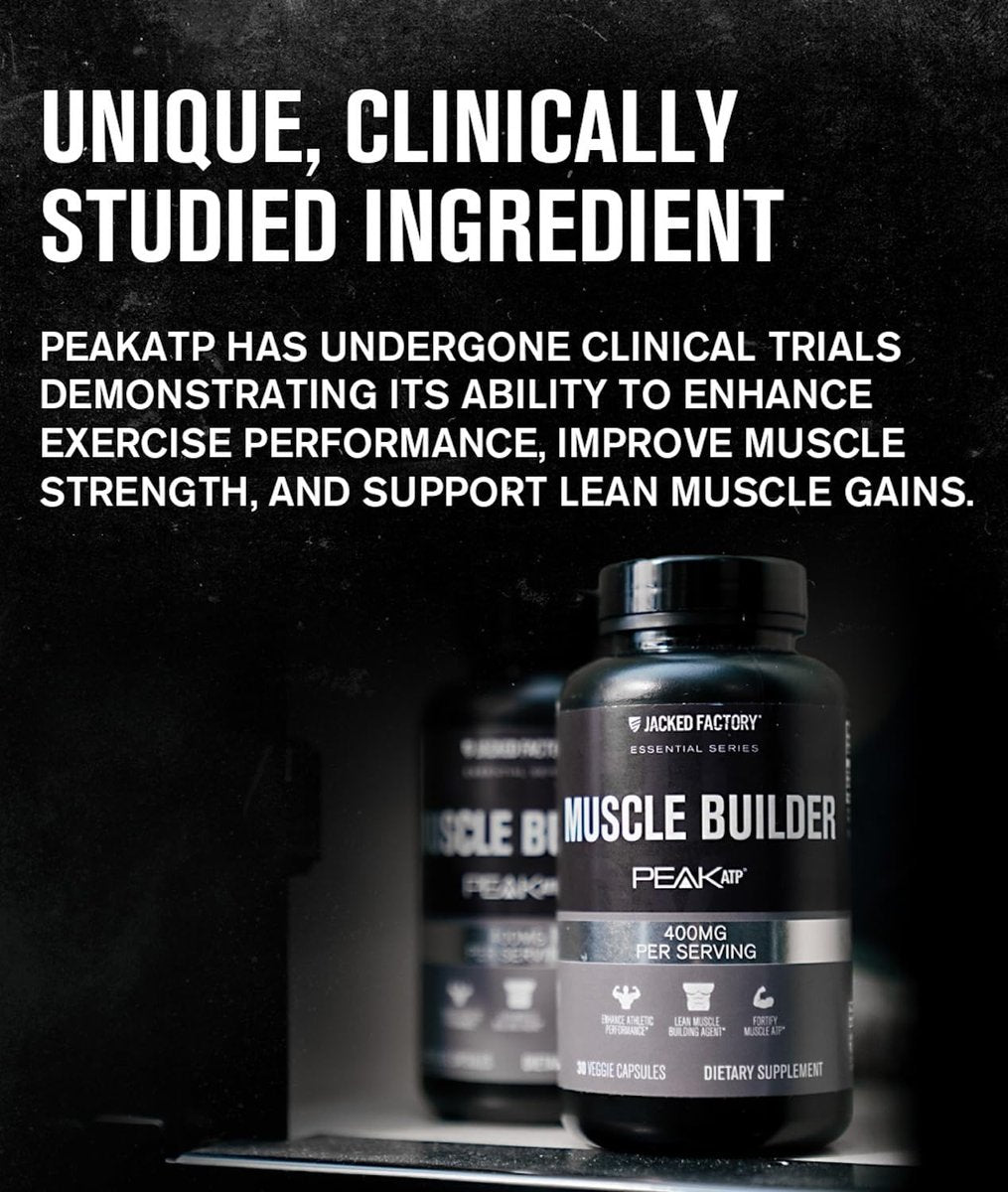 Jacked Factory Essentials Muscle Builder – ATP-Booster für Muskelaufbau & Leistungssteigerung, 30 Kapseln