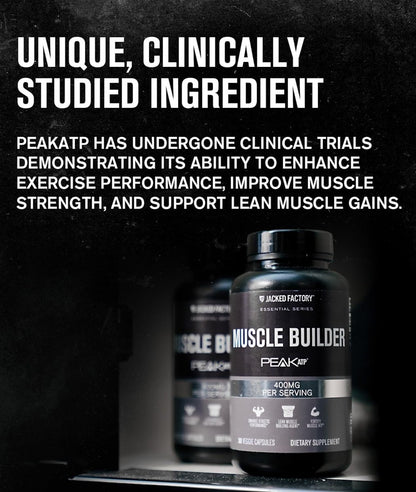 Jacked Factory Essentials Muscle Builder – ATP-Booster für Muskelaufbau & Leistungssteigerung, 30 Kapseln