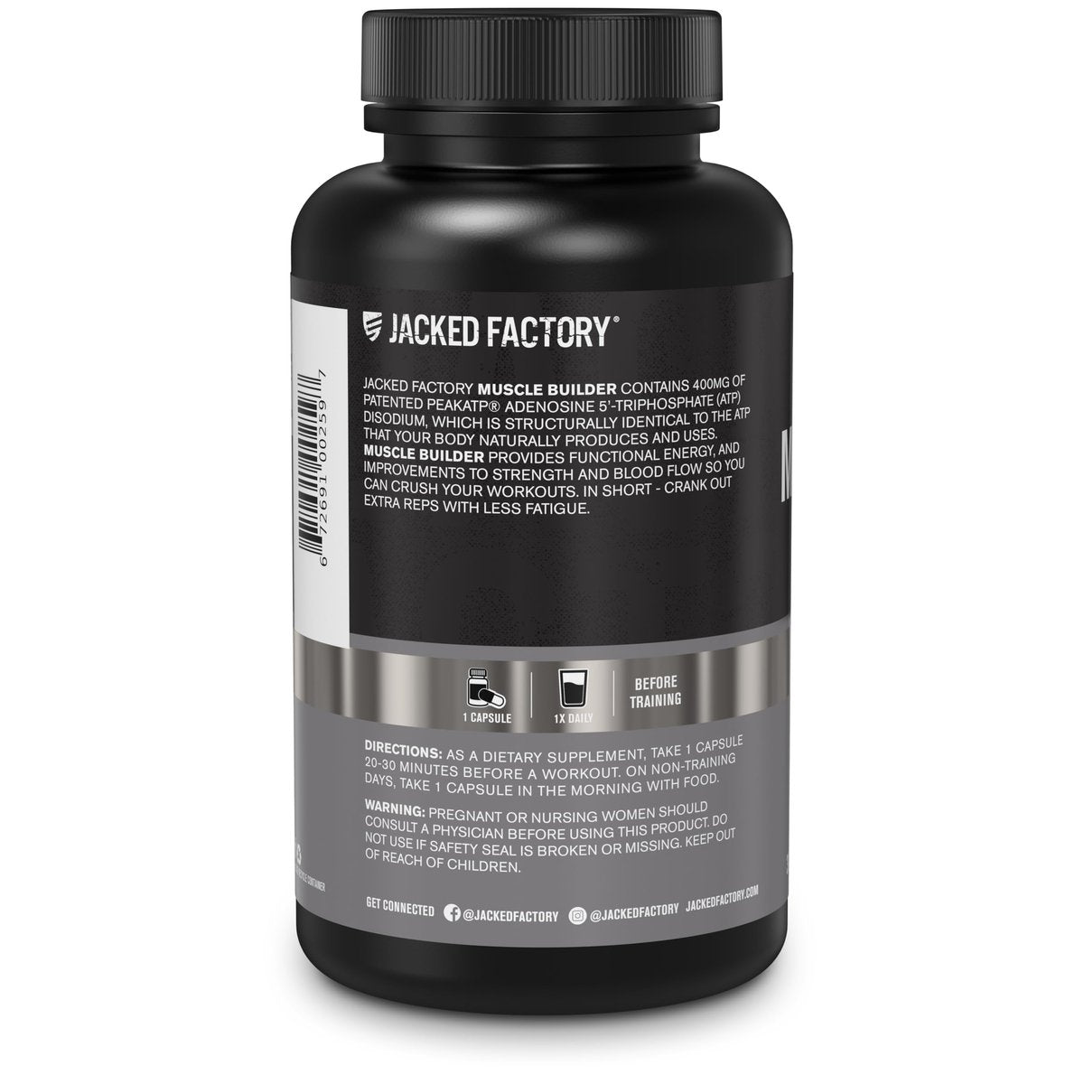Jacked Factory Essentials Muscle Builder – ATP-Booster für Muskelaufbau & Leistungssteigerung, 30 Kapseln