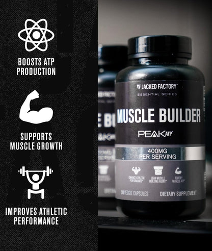 Jacked Factory Essentials Muscle Builder – ATP-Booster für Muskelaufbau & Leistungssteigerung, 30 Kapseln