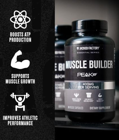 Jacked Factory Essentials Muscle Builder – ATP-Booster für Muskelaufbau & Leistungssteigerung, 30 Kapseln