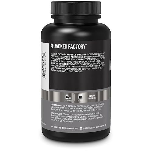 Jacked Factory Essentials Muscle Builder – ATP-Booster für Muskelaufbau & Leistungssteigerung, 30 Kapseln