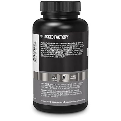 Jacked Factory Essentials Muscle Builder – ATP-Booster für Muskelaufbau & Leistungssteigerung, 30 Kapseln