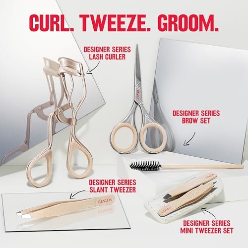 Revlon Designer Series Brow Set – Augenbrauen-Trimm- und Formset mit Schere und Spoolie-Bürste, für zu Hause und unterwegs