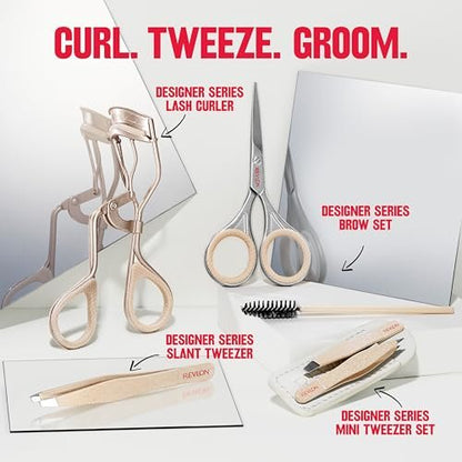 Revlon Designer Series Brow Set – Augenbrauen-Trimm- und Formset mit Schere und Spoolie-Bürste, für zu Hause und unterwegs
