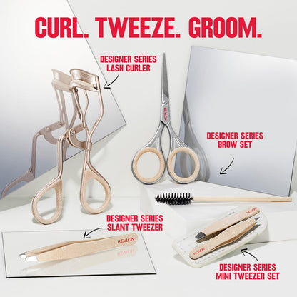 Revlon Designer Series Brow Set – Augenbrauen-Trimm- und Formset mit Schere und Spoolie-Bürste, für zu Hause und unterwegs