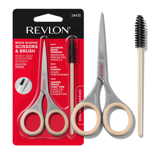 Revlon Designer Series Brow Set – Augenbrauen-Trimm- und Formset mit Schere und Spoolie-Bürste, für zu Hause und unterwegs