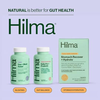 Hilma Prä- und Probiotikum mit Kräutern – Unterstützt die Darmgesundheit mit Präbiotika und Probiotika, plus Blähungen und Völlegefühl Linderung für Frauen & Männer, 60 vegane Kapseln