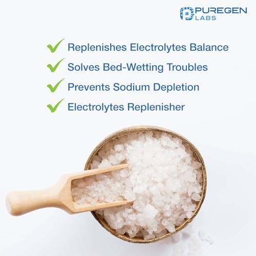 Puregen Labs Natriumchlorid-Tabletten 1 g (1000 mg), USP | (15,4 gr.) | 100 Stück | Normale Salztabletten | Elektrolyt-Auffüller für Hydratation