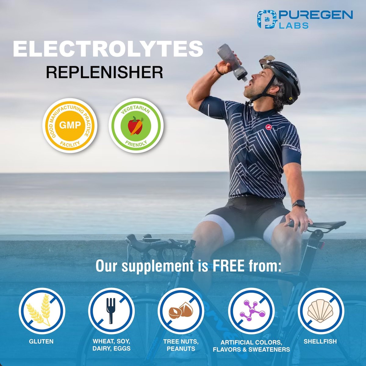 Puregen Labs Natriumchlorid-Tabletten 1 g (1000 mg), USP | (15,4 gr.) | 100 Stück | Normale Salztabletten | Elektrolyt-Auffüller für Hydratation