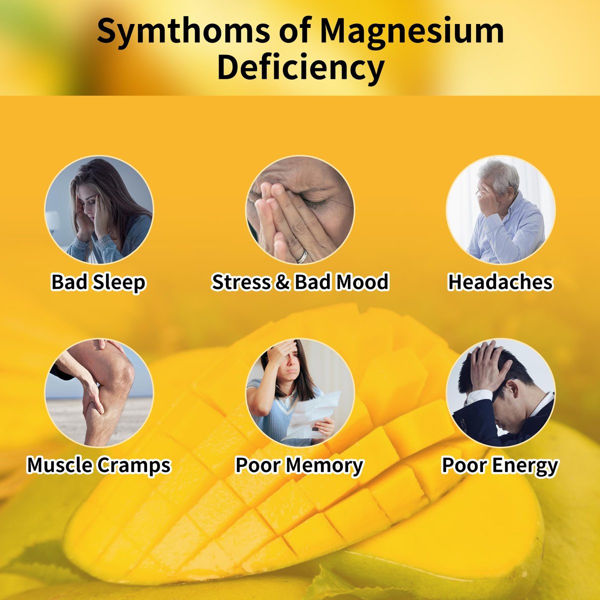 Novomins Magnesium Glycinat Gummies 1000mg - Zuckerfreies Magnesium-Kalium-Präparat mit Vitamin D, B6, CoQ10 für Ruhe & Schlaf - 90 Mango-Ananas-Gummis