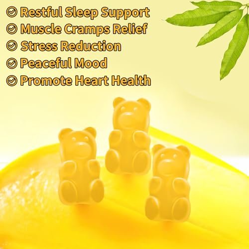 Novomins Magnesium Glycinat Gummies 1000mg - Zuckerfreies Magnesium-Kalium-Präparat mit Vitamin D, B6, CoQ10 für Ruhe & Schlaf - 90 Mango-Ananas-Gummis