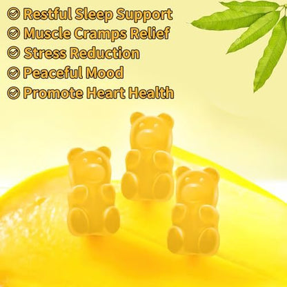 Novomins Magnesium Glycinat Gummies 1000mg - Zuckerfreies Magnesium-Kalium-Präparat mit Vitamin D, B6, CoQ10 für Ruhe & Schlaf - 90 Mango-Ananas-Gummis