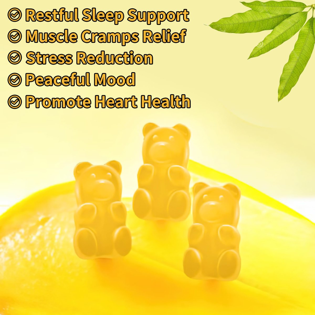 Novomins Magnesium Glycinat Gummies 1000mg - Zuckerfreies Magnesium-Kalium-Präparat mit Vitamin D, B6, CoQ10 für Ruhe & Schlaf - 90 Mango-Ananas-Gummis