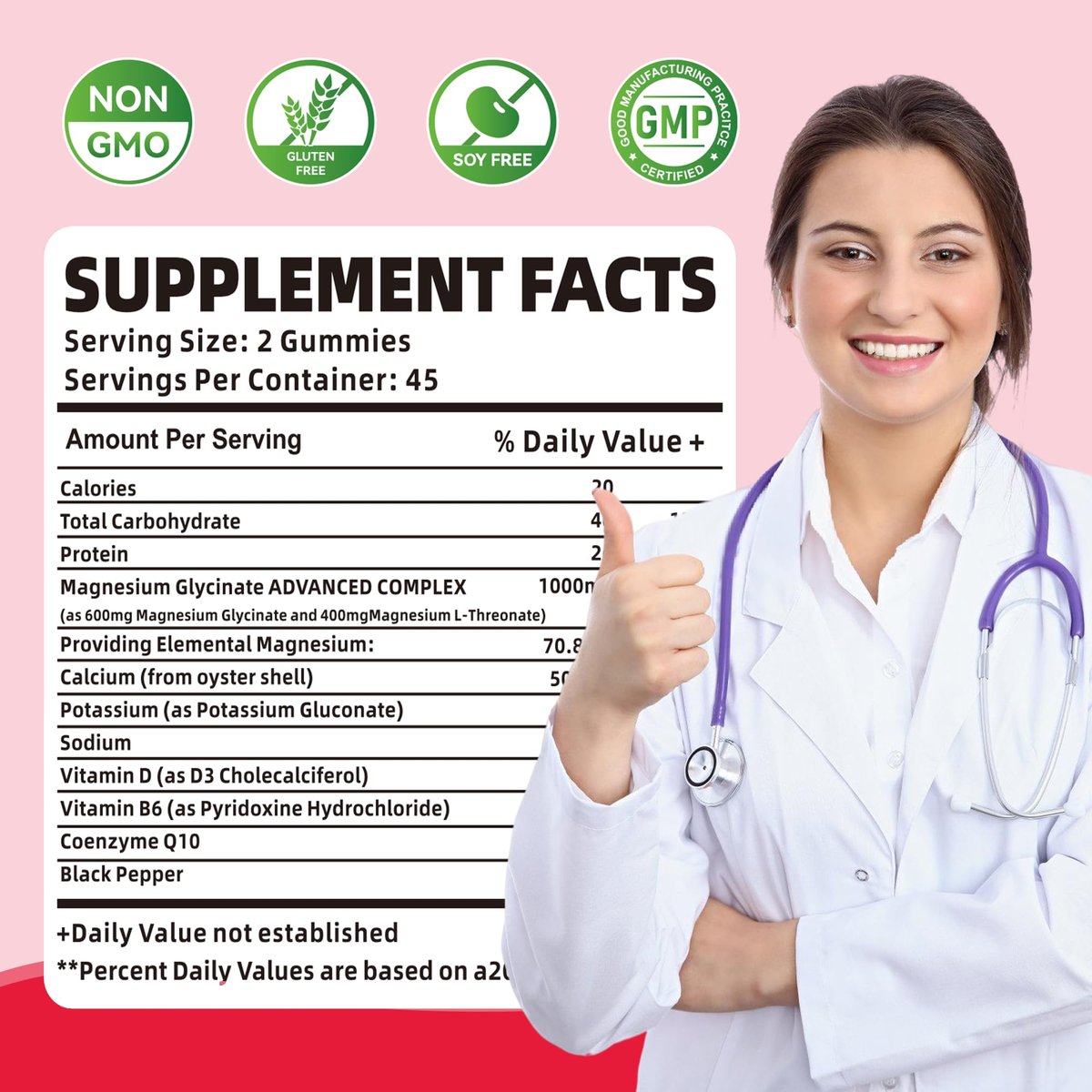 Novomins 90 CT Magnesium Glycinate Gummies 1000mg - Zuckerfreies Magnesium-Kalium-Präparat mit Vitamin D, B6, CoQ10 für Ruhe & Schlaf - 90 Himbeer-Gummis