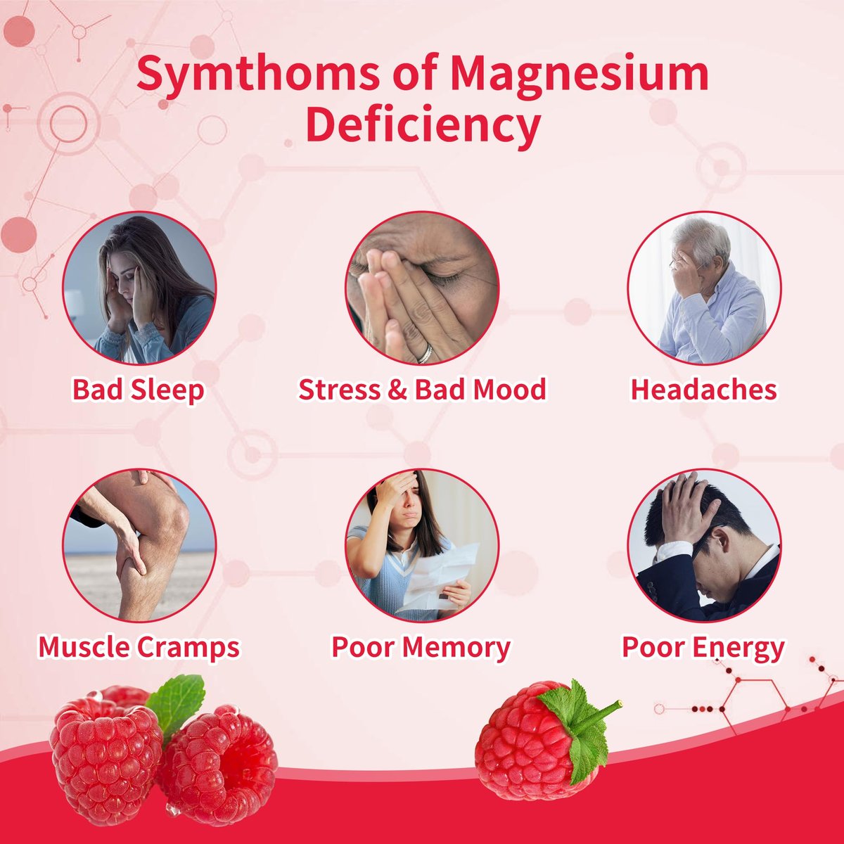 Novomins 90 CT Magnesium Glycinate Gummies 1000mg - Zuckerfreies Magnesium-Kalium-Präparat mit Vitamin D, B6, CoQ10 für Ruhe & Schlaf - 90 Himbeer-Gummis