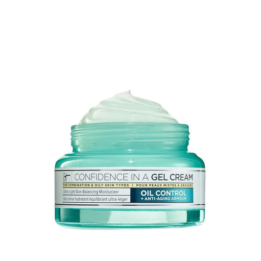 IT Cosmetics Confidence in a Gel Cream Ölkontrolle - Feuchtigkeitscreme ohne Öl - Reduziert Glanz und große Poren - mit Niacinamid, Vitamin E und Peptiden - nicht komedogen - 60 ml