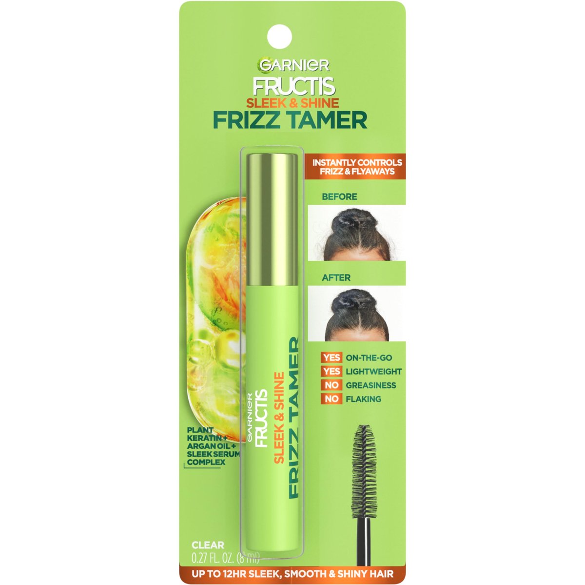 Garnier Fructis Sleek & Shine Frizz Tamer Anti-Frizz Haar Serum Stick für fliegende Haare, 0,27 Fl Oz