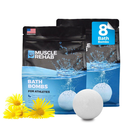 Muscle Rehab Magnesium Badesalz Badebomben – Schnell absorbierendes Muskelbad für die Erholung nach dem Training – Badebomben gegen Muskelkater und Schmerzen – Fußbadbomben – Athletik-Erholungsbad – 2er-Pack