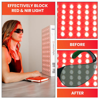 Mito Red Light Rote Lichttherapie-Brille IR3 in Dark – Schutzbrille für Rotlichttherapie